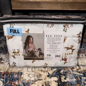 NWT Rae Dunn Christmas Seasonal Holiday Full Size Sheet Set ‘REINDEER’